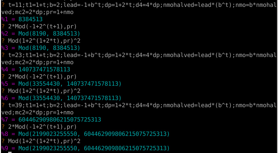 calculations of mod with numeric results