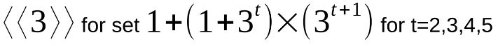 Super element 3 and set 1+(1+3^t)*(3^(t+1))